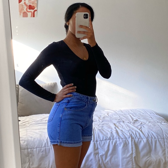 Princess Polly Swalla Shorts Blue Denim 